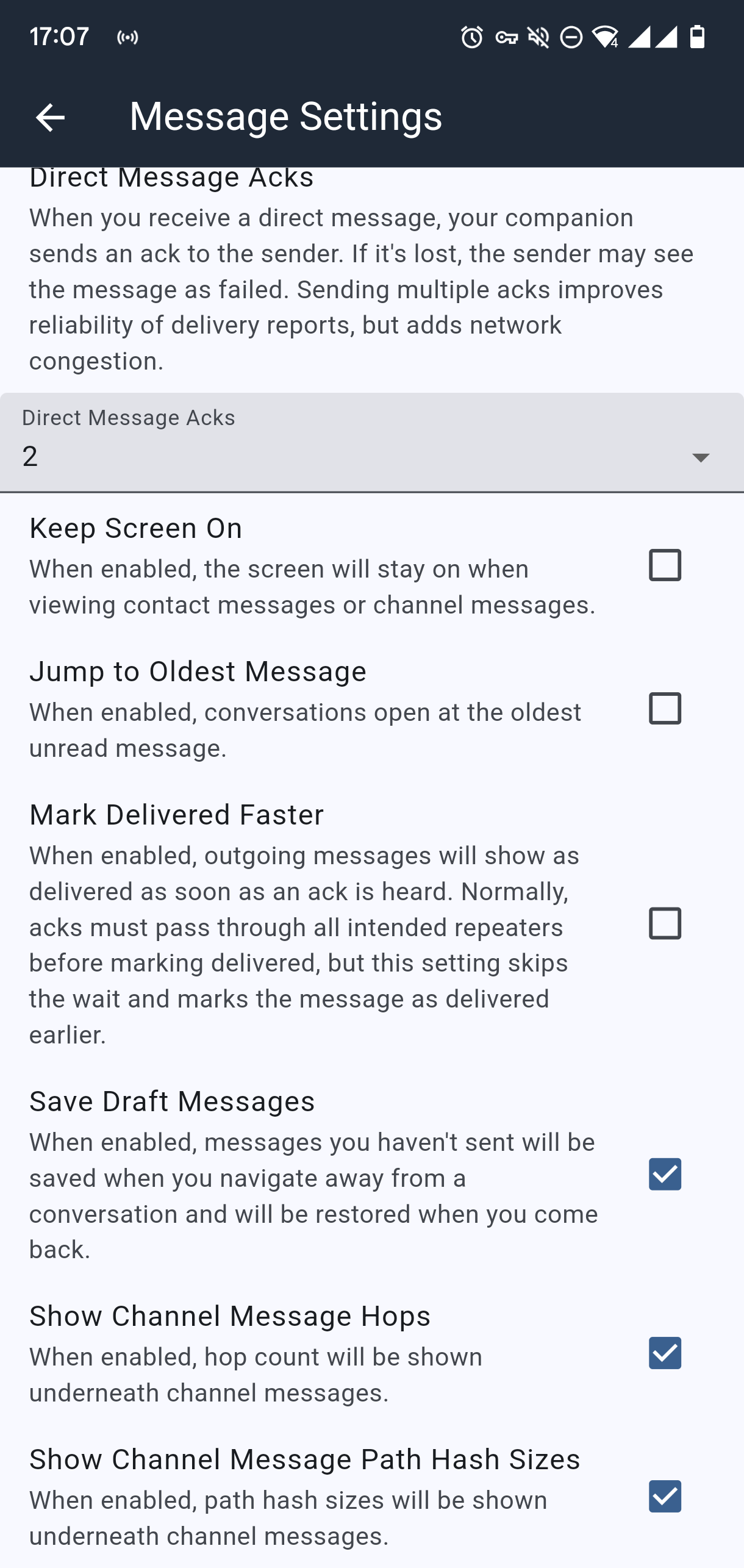 Message Settings